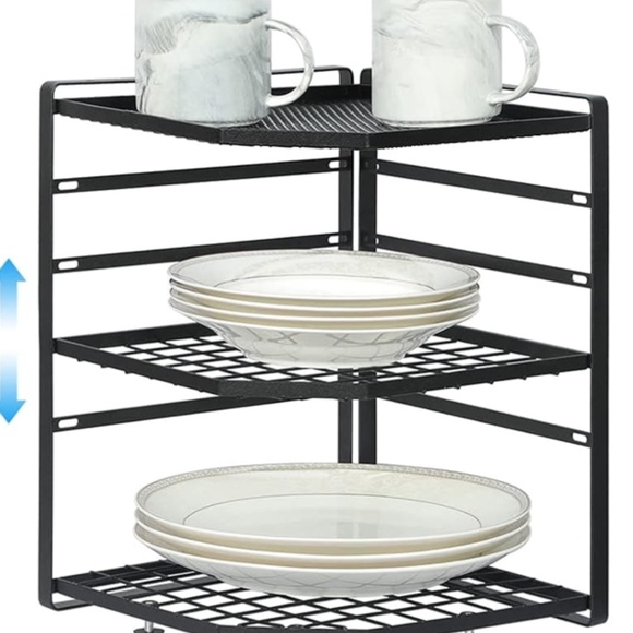 2 Pack Stackable Corner Shelf Stand – Height Adjustable Cabinet Corner Rack - Picture 7 of 7